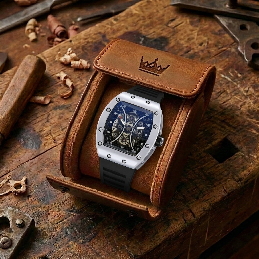 Men's Hollow Barrel Luminous Automatic Watch