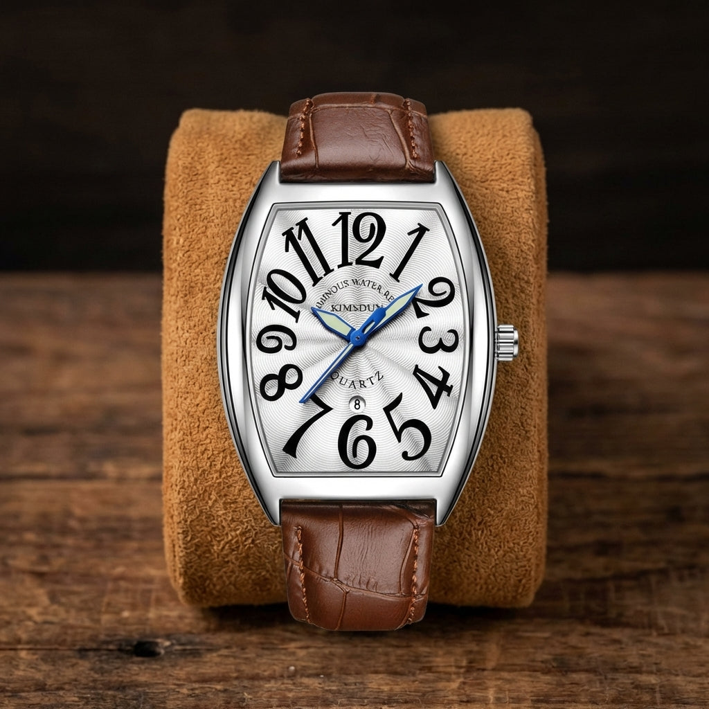 Men's Luminous Leather Strap Quartz Watch