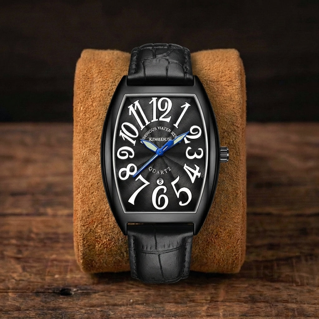 Men's Luminous Leather Strap Quartz Watch